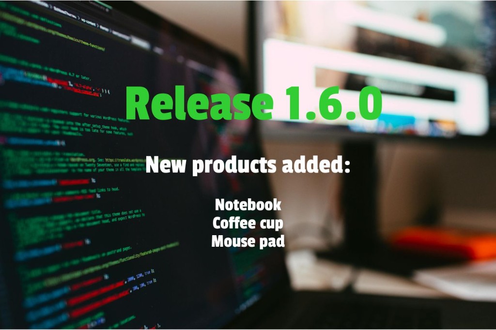 Release 1.6.0: Nya swag-produkter tillagda