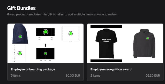 Overview of gift bundles for employee welcome kits